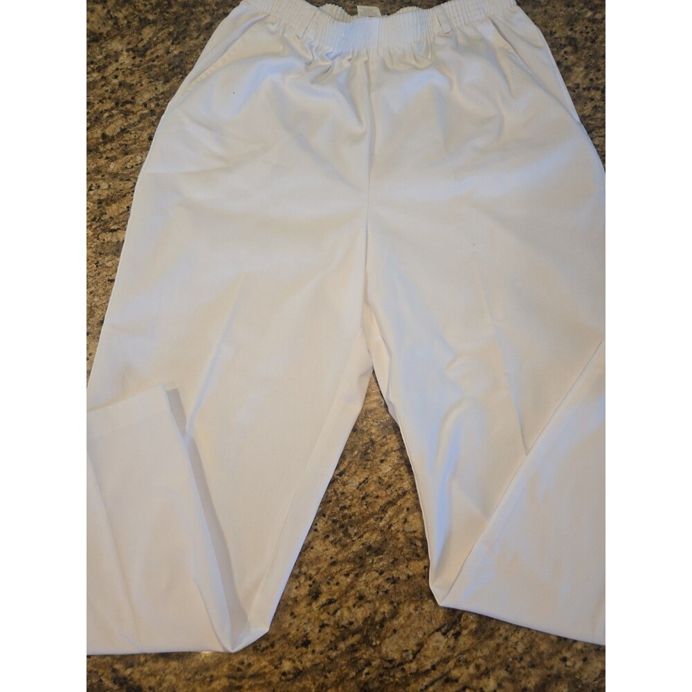 VTG Koret Francisca Women Pants Size 16 White Stretch High Rise ElasticWaist - Picture 1 of 8